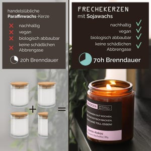 Lustige Duftkerze mit Spruch für die Küche | Handgemacht aus Sojawachs | In Geschenkbox | Valentinsgeschenk | Küchendeko, frech, Gast Gesche Bild 7