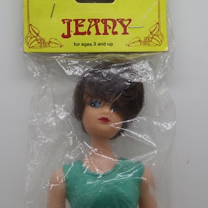 Jeany doll - Brunette - German Barbie clone vintage doll - Still in original packaging
