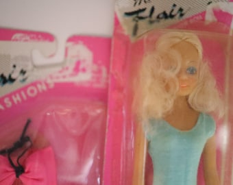 Ms Flair in blue swimsuit + extra outfit - Vintage Doll Original Packaging