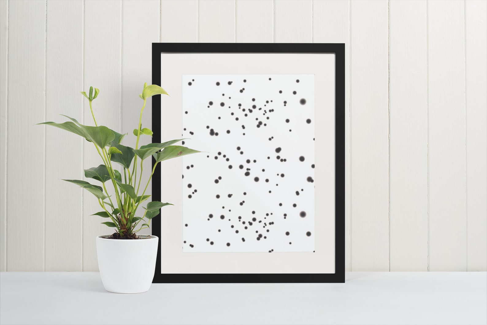 black grey white art