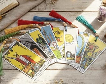 Tarot Lesezeichen | Intuitiv gewähltes Tarot | Ursprüngliches klassisches Design | Geschenk für Leser