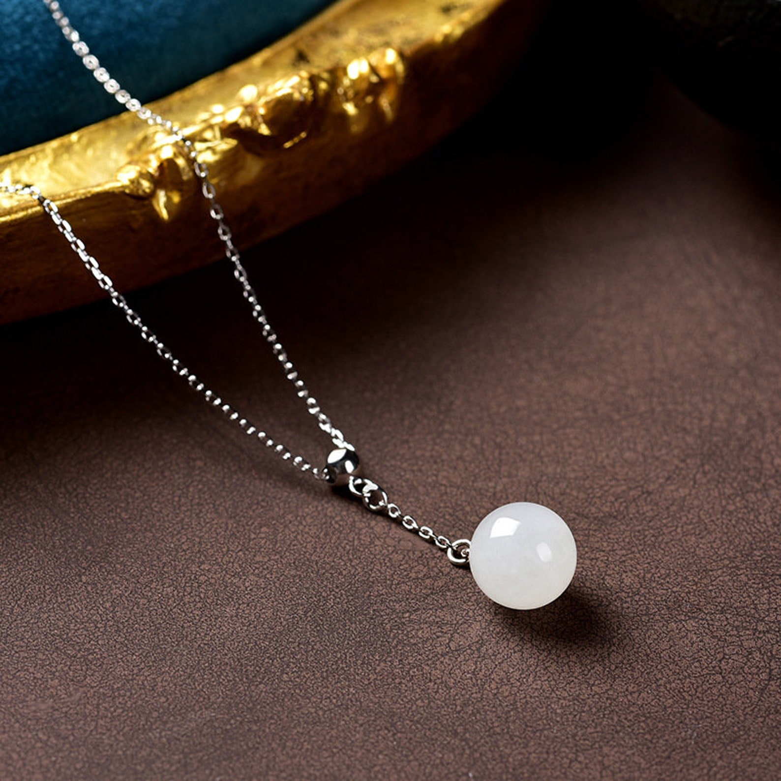 Natural Hetian jade necklaceWhite jade necklaceMinimalist Etsy