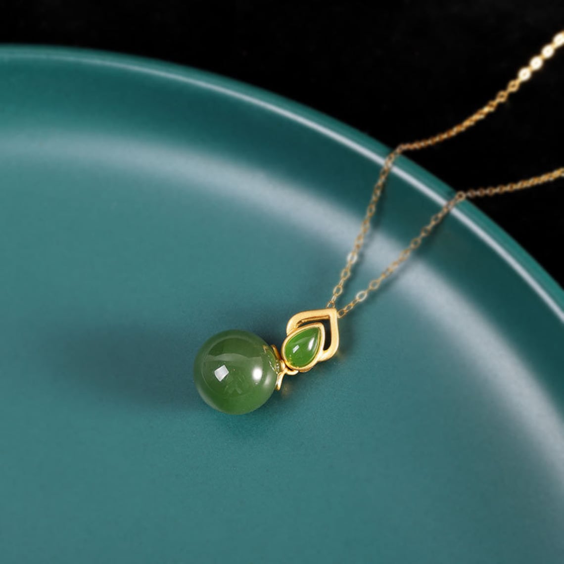 Hetian jade necklaceRound bead pendantJade pendant Etsy
