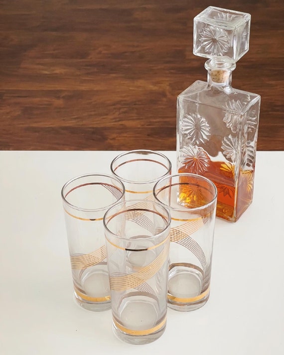 Vintage Libbey Glasses with Gold Detailing Etsy