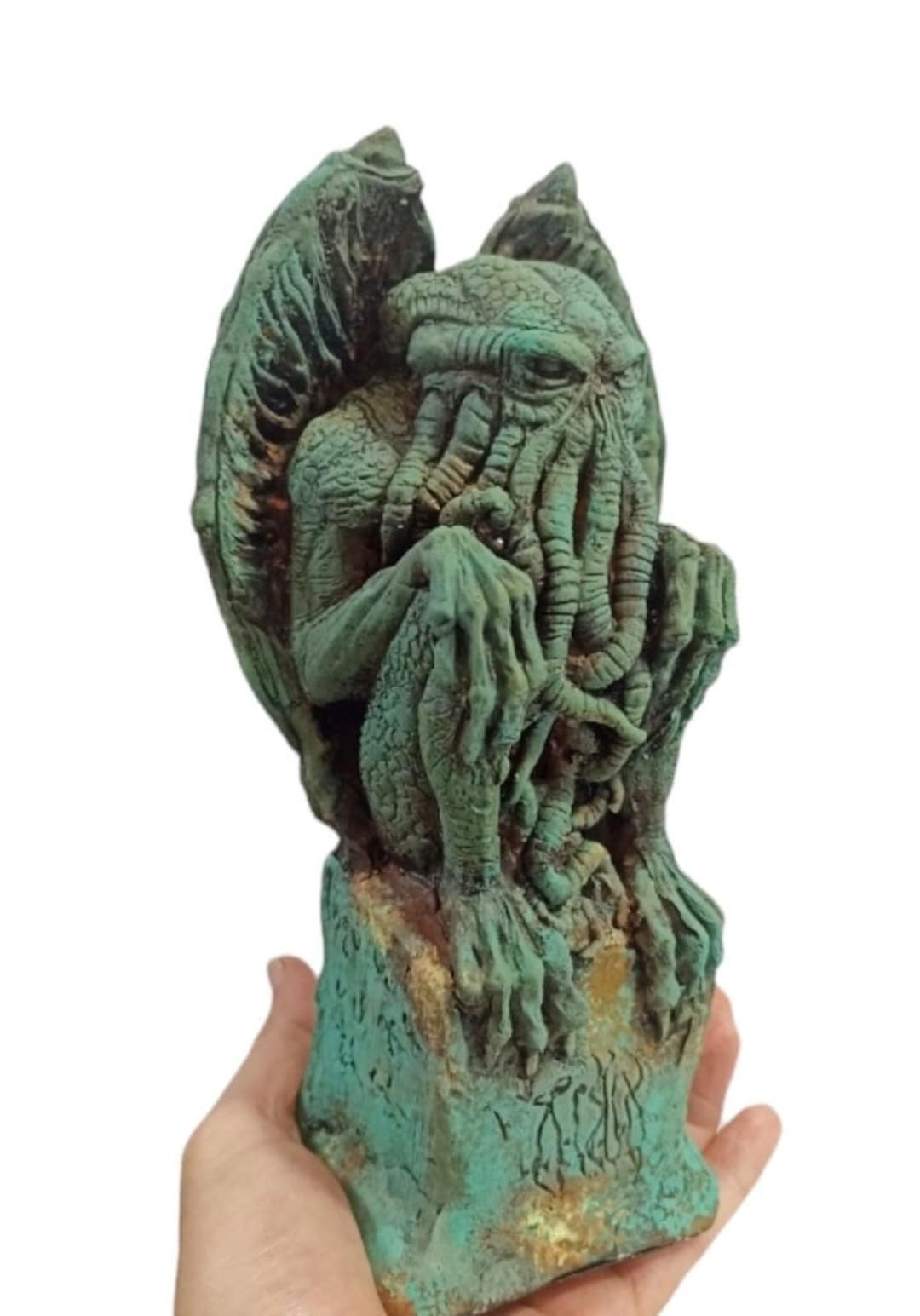 Cthulhu Emerald Bronze. Cthulhu Idol, Cthulhu Resin, Lovecraft