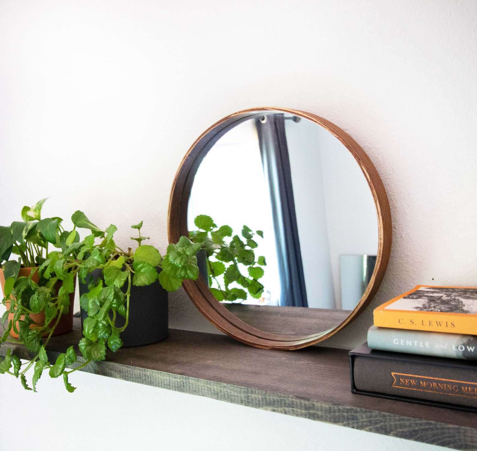 Small Round Mirror MCM Decor Decorative Mirror Etsy