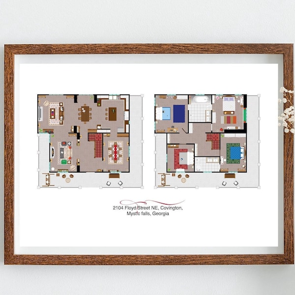 The Vampire diaries Floor plan, TV show, Elena Gilbert's House