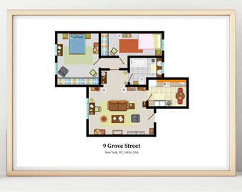Friends TV Show Apartment Floor Plan-Friends Ross Geller