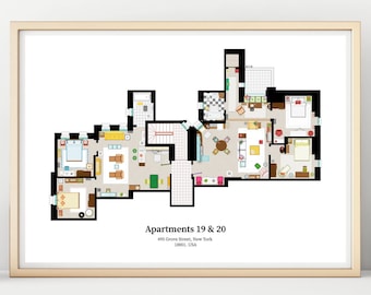 Friends TV Show Apartment Floor Plan Art Print