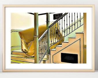Friends TV Show iconic Sofa pivot illustration,