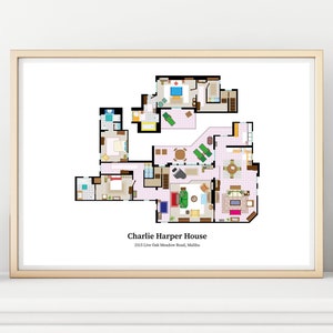 Twee en een half man TV Show Appartement Plattegrond - Charlie Harper House