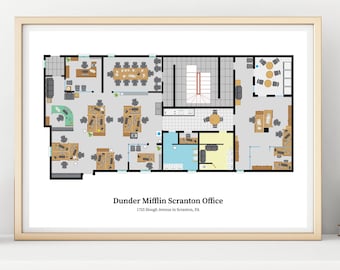 The Office Floor Plan | The Office TV Show | Blueprint | Dunder Mifflin | The Office Layout | The Office TV Show US