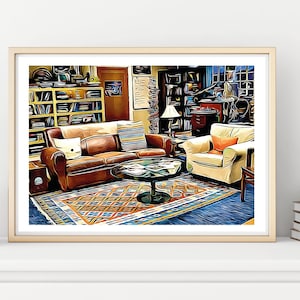 Big Bang theory TV Show Inside illustration Sheldon, Leonard, Penny