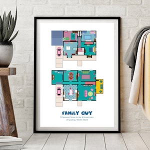 Family Guy Plattegrond Thuisbasis van Peter en Lois, Chris, Meg en Stewie