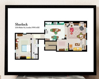 Sherlock TV Show Apartment "Floor Plan"