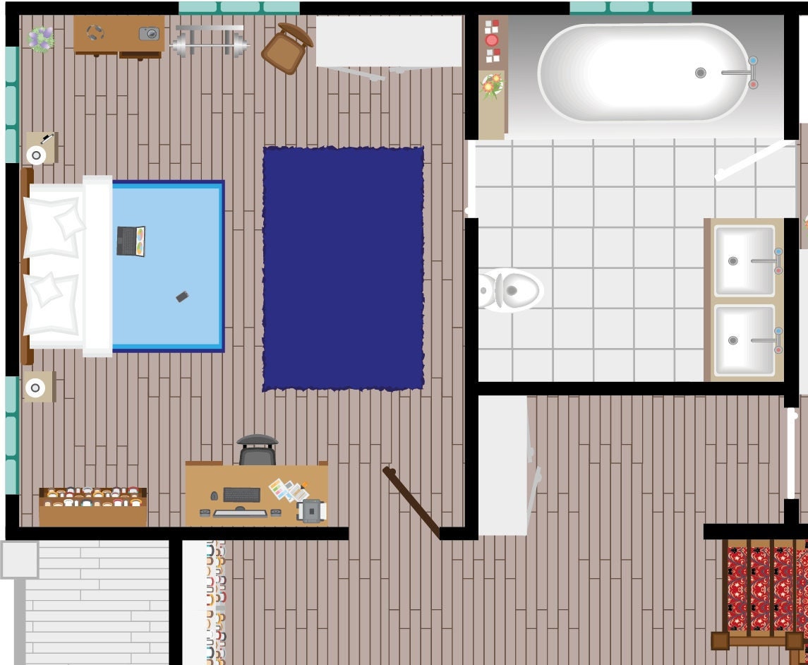 The Vampire Diaries Floor Plan, TV Show, Elena Gilbert's House Etsy