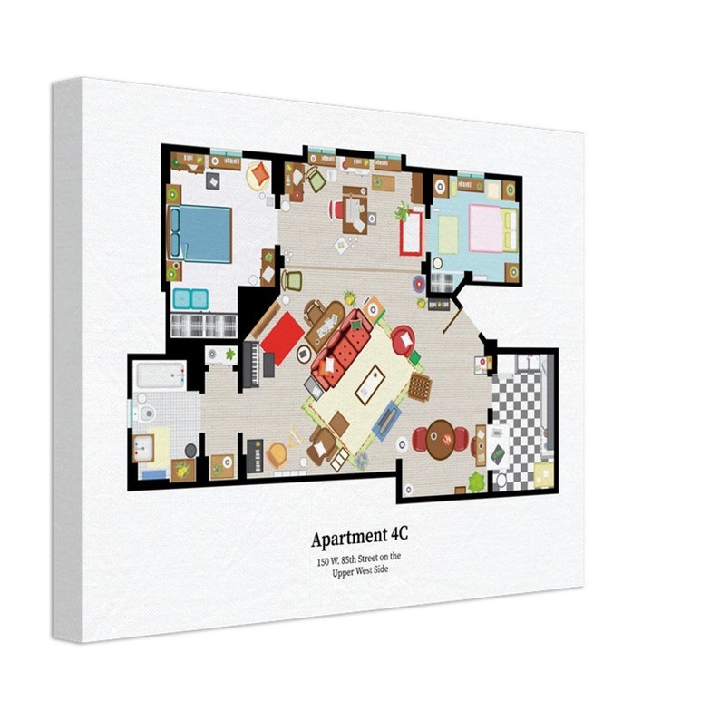 How i met you mother floor plan Canvas 27x35 cm / 11x14″