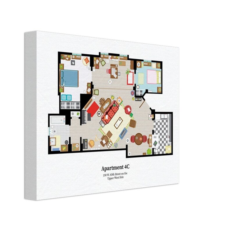 How i met you mother floor plan Canvas 20x25 cm / 8x10″