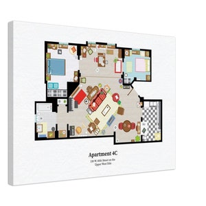 How i met you mother floor plan Canvas 50x70 cm / 20x28″