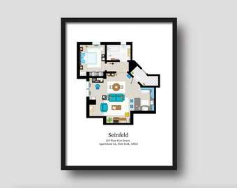 Seinfeld Apartment Floor Plan Blueprint Art Print