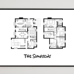 The simpsons TV Show House Floor Plan - Etsy UK