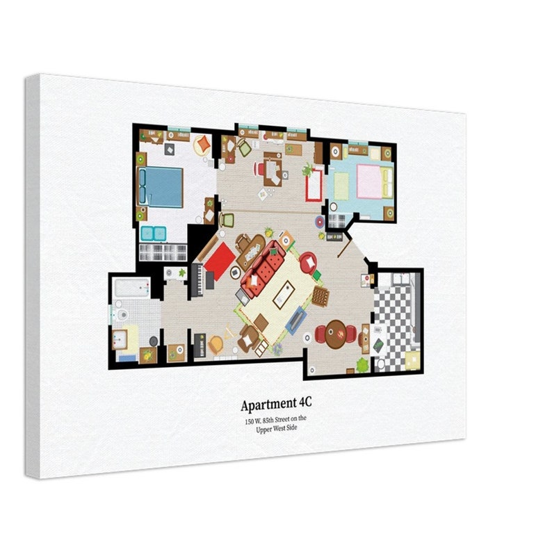 How i met you mother floor plan Canvas 40x60 cm / 16x24″