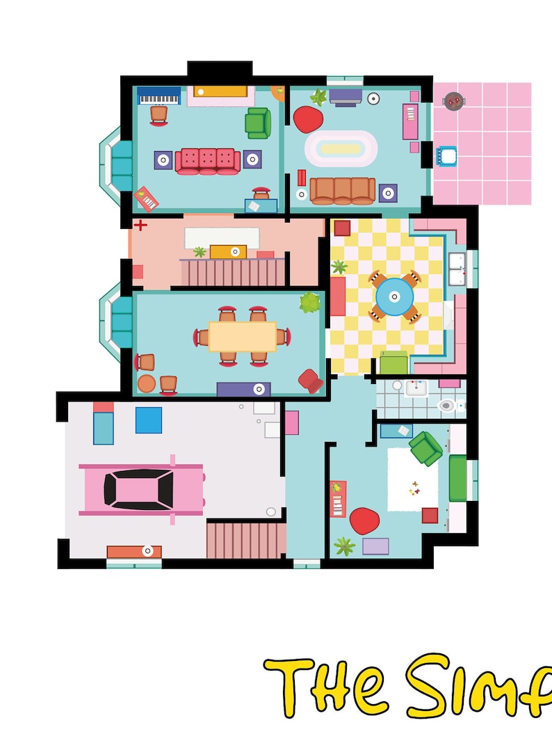 Chez Les Simpson Floor Plan Drawing Tv Show House Floor Plan Design ...