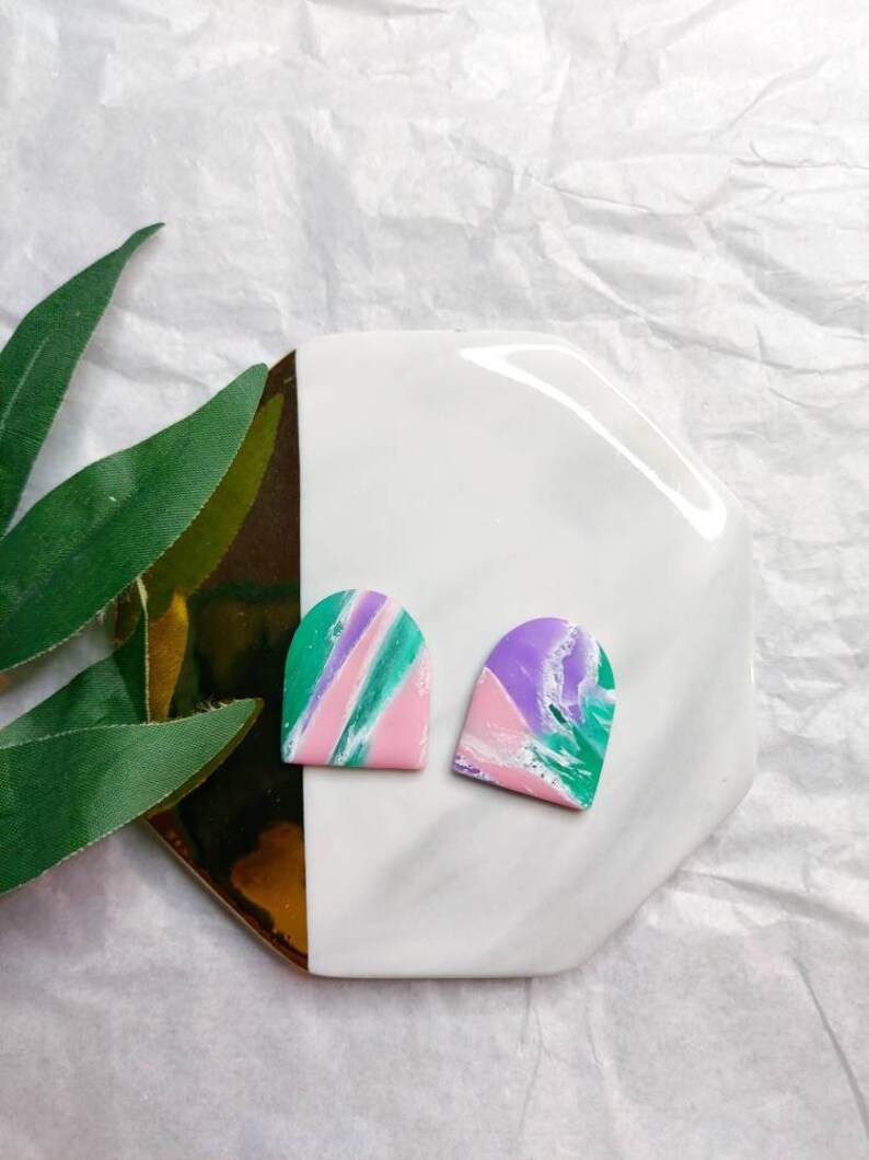 Handmade clay studs
