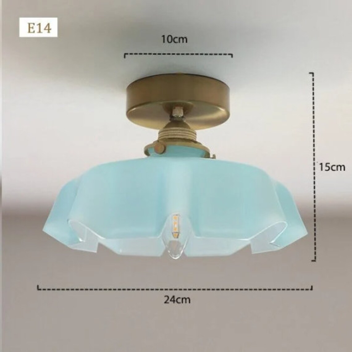 Flush Mount Fixture Glass Shade Ceiling Lights Semi Flush Etsy