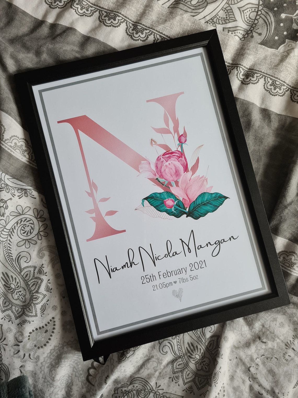 Baby Personalised Baby Keepsake Frames Girl/Boy Frame Inc Etsy