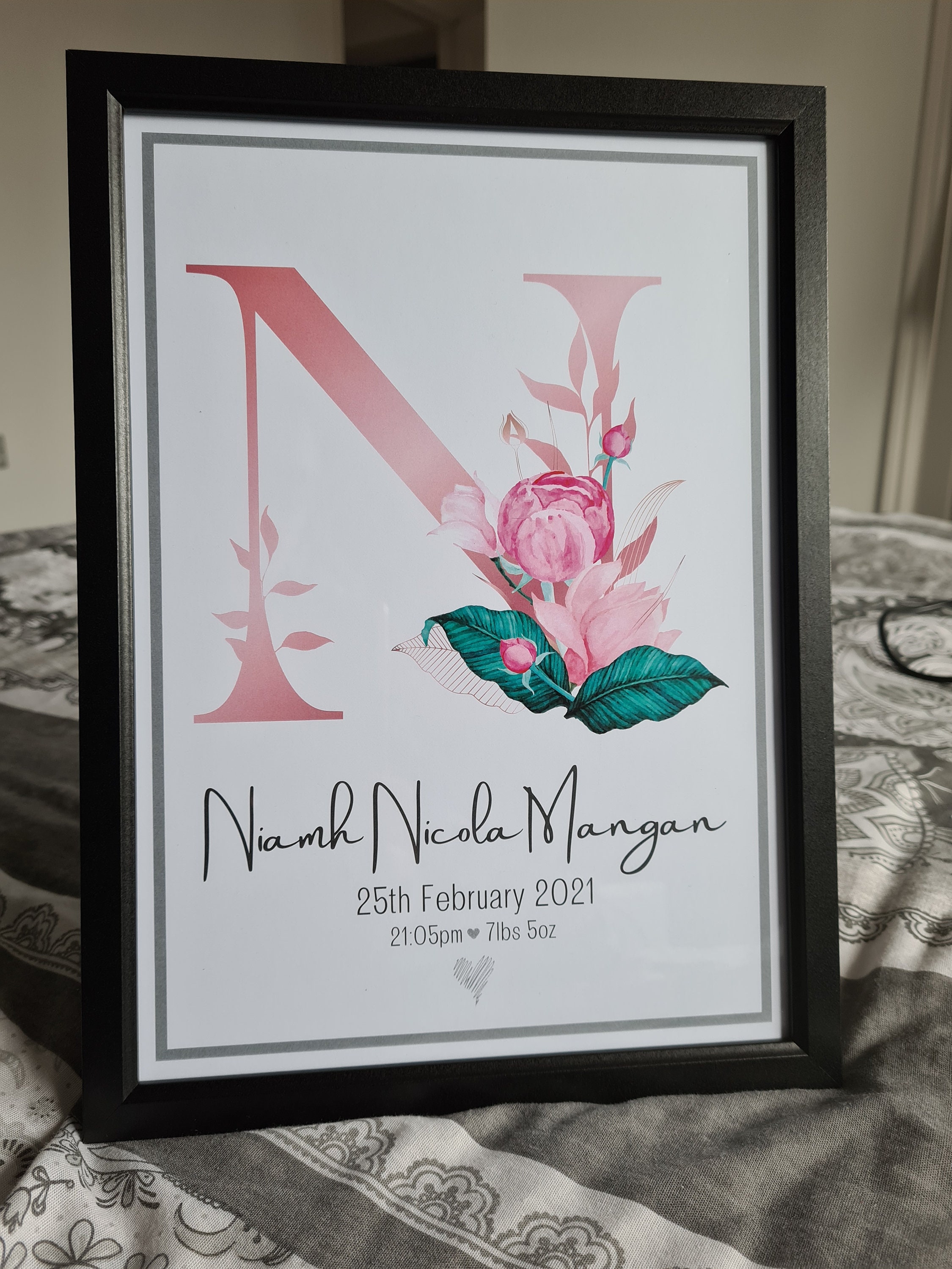 Baby Personalised Baby Keepsake Frames Girl/Boy Frame Inc Etsy