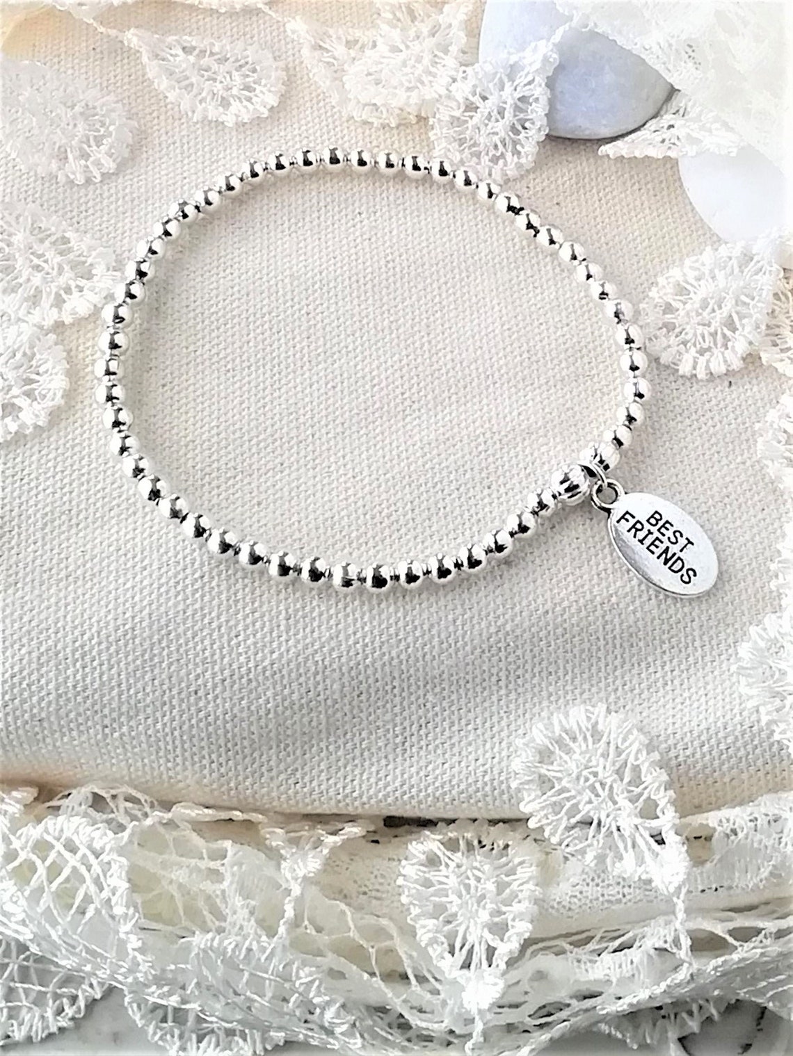 Best Friend Bracelet Silver Bracelet Silver Stretch Etsy