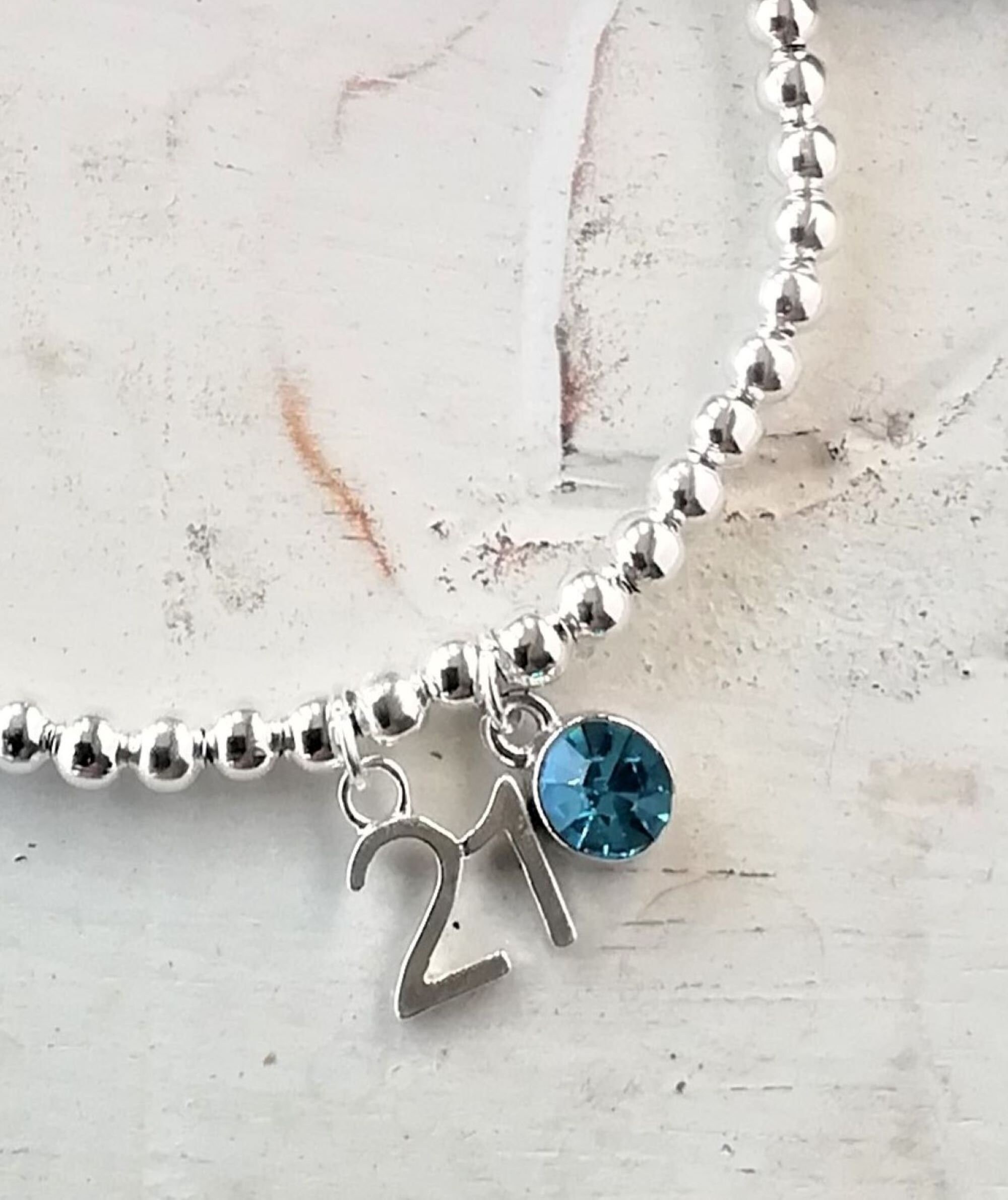21st Birthday Bracelet 21st Birthstone Bracelet Silver  Etsy