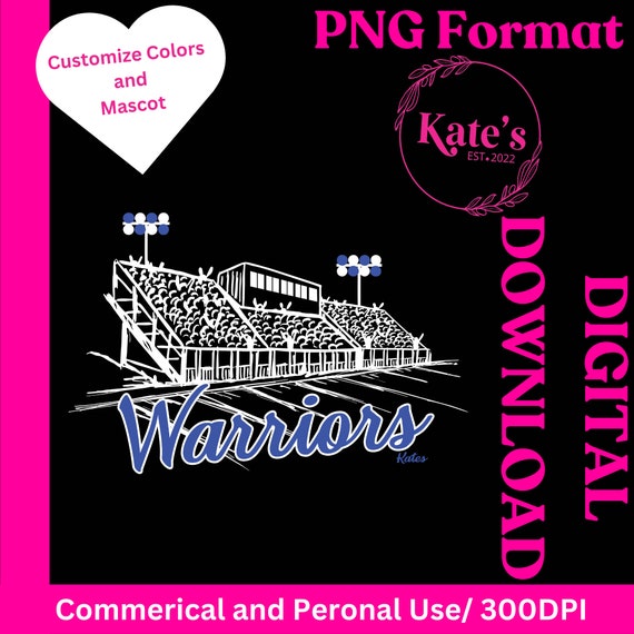 Custom Football Stadium Mascot PNG - School Spirit Clipart, Game Day Sports, Your Colors & Mascot Digital File