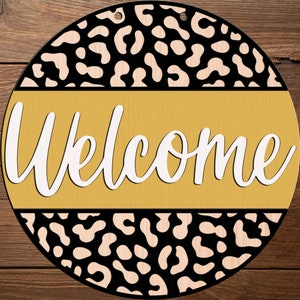 Cheetah Print Welcome Door Hanger DiY | Door Hanger DiY | Door Hanger Kit | Paint Kit | Boutique Kit