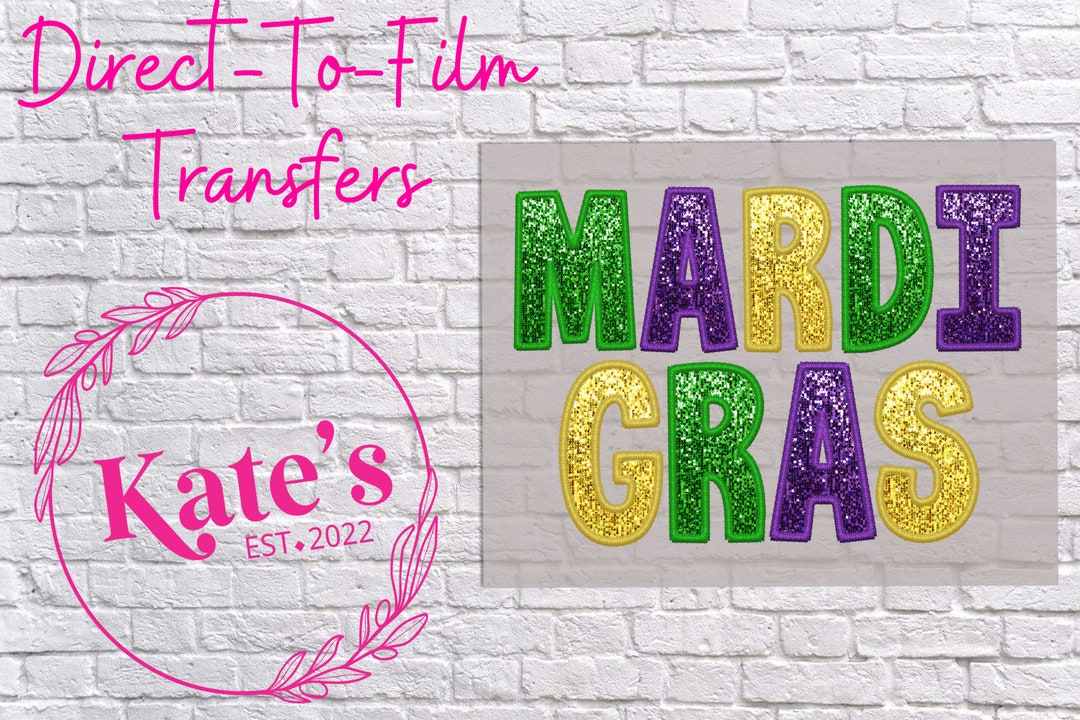 Ready to Press DTF Transfer Mardi Gras Faux Sequin - Etsy