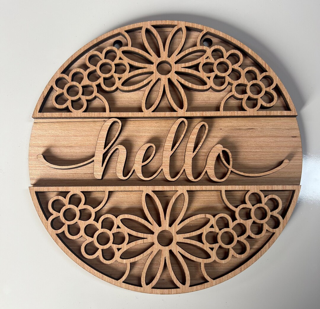 Hello Flower Round Door Hanger Diy Door Hanger Diy Door Hanger Kit