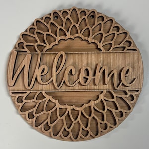 Welkom ronde deurhanger zonnebloem | Deurhanger DIY | Deurhangerset | Verfset | Boutique-kit