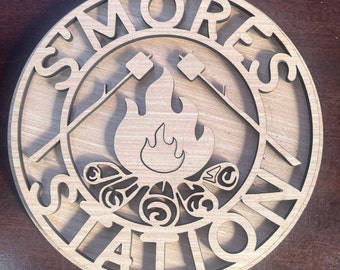 Smores Station Holz Türschild DiY | Türschild DiY | Türschild aus Holz | Malset | Wanddekoration