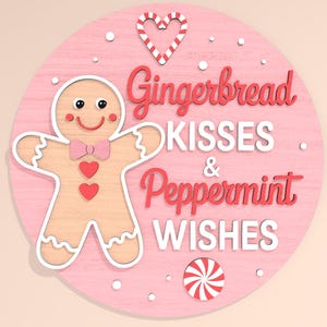 Christmas- Gingerbread Kisses Peppermint Wishes Door Hanger DiY | Door Hanger DiY | Door Hanger Kit | Paint Kit | Boutique Kit