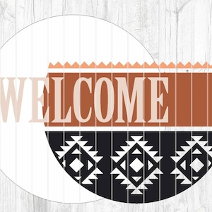 Welcome Southwest Pattern Wood Door Hanger DiY | Front Door Hanger DiY | Door Hanger Kit | Paint Kit | Wall Art