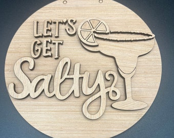 Alcohol-Let's Get Salty Door Hanger DiY | Door Hanger DiY | Door Hanger Kit | Paint Kit | Boutique Kit