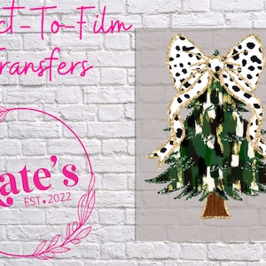 Ready to Press DTF Transfer Tree Bow, Direct-To-Film, DIY