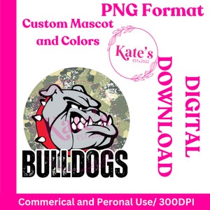 CUSTOM Camo Mascot Digital File, PNG, Sports, Football, Spirit Game Day, School
