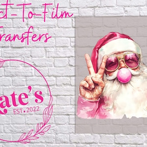Transfert DTF prêt à l'emploi | Bubble-gum Père Noël