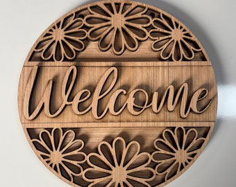 Välkommen Daisy Rund Dörrhängare Diy | Dörrhängare Diy | Dörrhängarkit | Målarkit | Boutique-kit