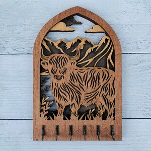 Multilayer Highland Cow Key Holder| Diy | Wall Décor | Paint Kit ...