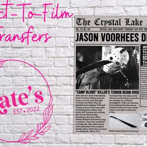 Ready to Press DTF Transfer |Jason, Halloween, Direct-To-Film, DIY