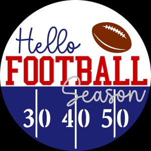 Colgador de puerta de madera &quot;Hola temporada de fútbol&quot; de Sports DiY / Letrero para puerta de entrada DiY / Kit para colgar puertas / Kit de pintura /