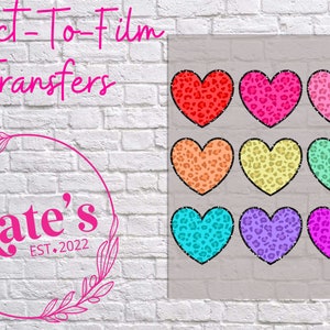Ready to Press DTF Transfer | Leopard Hearts